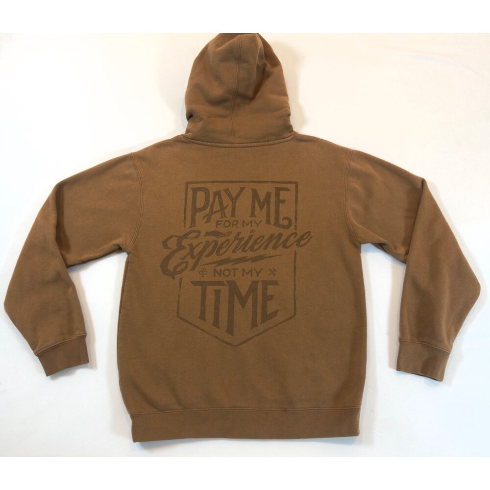 Troll Co Hoodie Brown Pay Me for My Experience Graphic Pullover Men's S Caramel